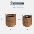 thumbnail image 3 of Best Choice Products 2-Piece Round Nesting Baskets W/Handles, Water Hyacinth Plant Holder & Storage Organizer - Chestnut, 3 of 9