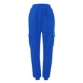 thumbnail image 6 of Women's Sweatpants Baggy Casual High Waisted Workout Athletic Bottom Joggers Pants with Pockets, Cargo Style Sport Pants for Women, Elastic Waist,Blue,2XL, 6 of 6