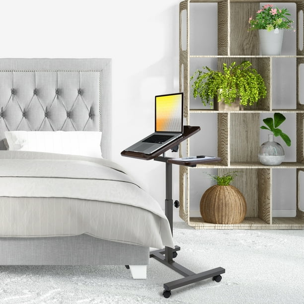 Seville Classics Tilting SitStand Computer Desk Cart with Mouse Pad