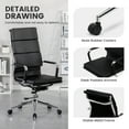 thumbnail image 4 of COMHOMA Office Chair, PU Leather High Back Cushioned Office Chair, Mid Century Modern Conference Chair , Black, 4 of 7