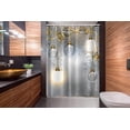 thumbnail image 2 of New York Shower Curtain, Digital Drawn Brooklyn Bridge Unusual Graffiti Style Old Urban Cityscape Print, Cloth Fabric Bathroom Decor Set with Hooks, 48" W x 72" L, Brown White, 2 of 4
