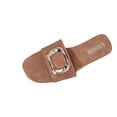 thumbnail image 3 of Eltusu Women Flat Slide Sandals, PU Beach Slip On Open Toe Summer Shoes Brown Size 9.5, 3 of 4