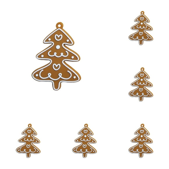 Christmas Ornaments & Decorations, Vintage Hanging Cookie Shape Christmas Tree Brown Ornament Set for Holiday Decor Party - 12Pcs