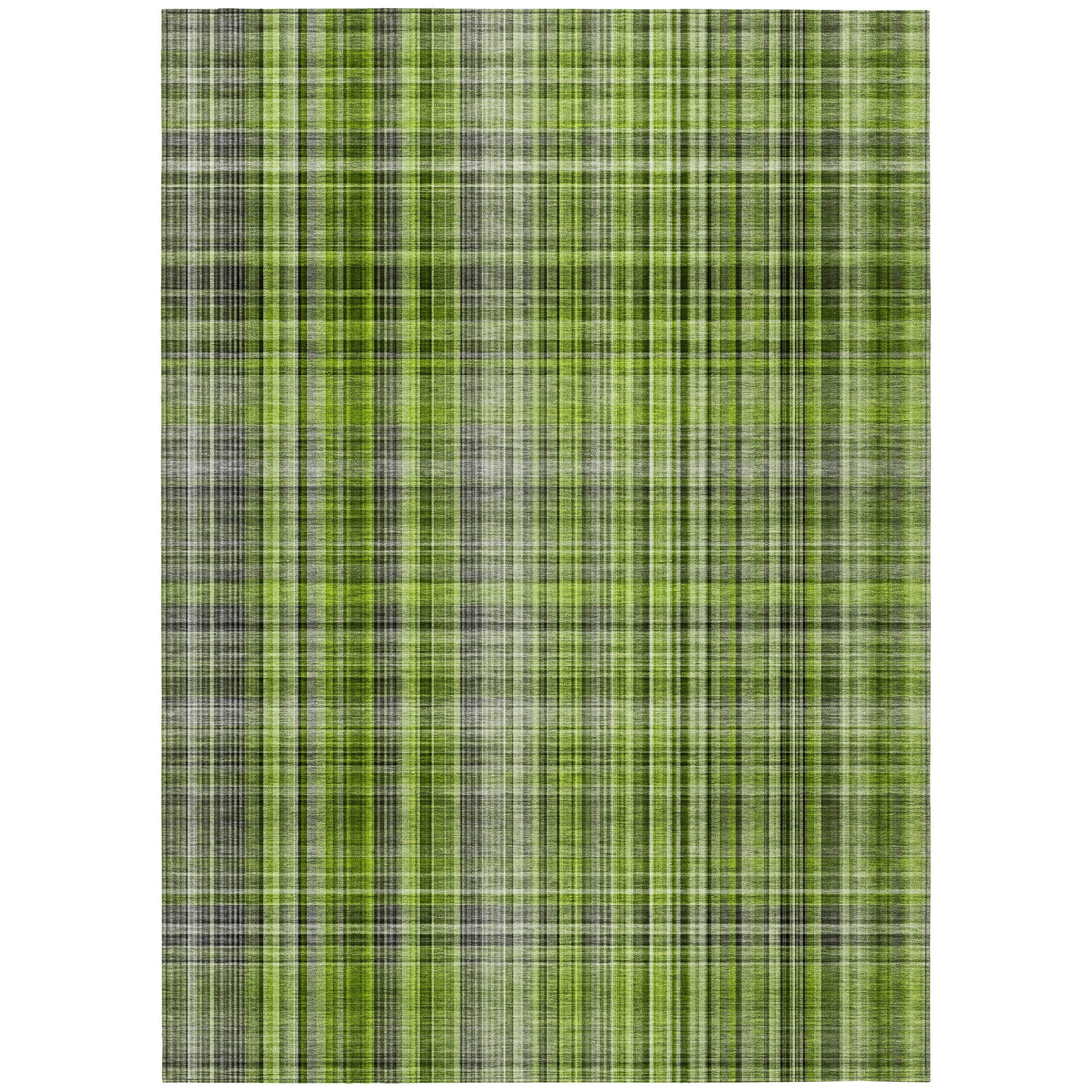 Addison Rugs Chantille Indoor/Outdoor Transitional Plaid Green Washable Rectangle Rug, 10' x 14'