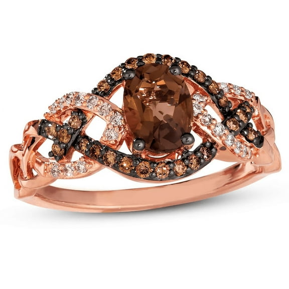 Natural Brown Diamond Wedding Ring in 925 Sterling SIlver - Christmas Gift