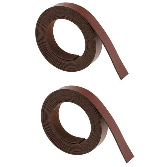 2pcs Leather Strap, Leather Strap Flat PU Leather 2 Meters Long Belt Leather,