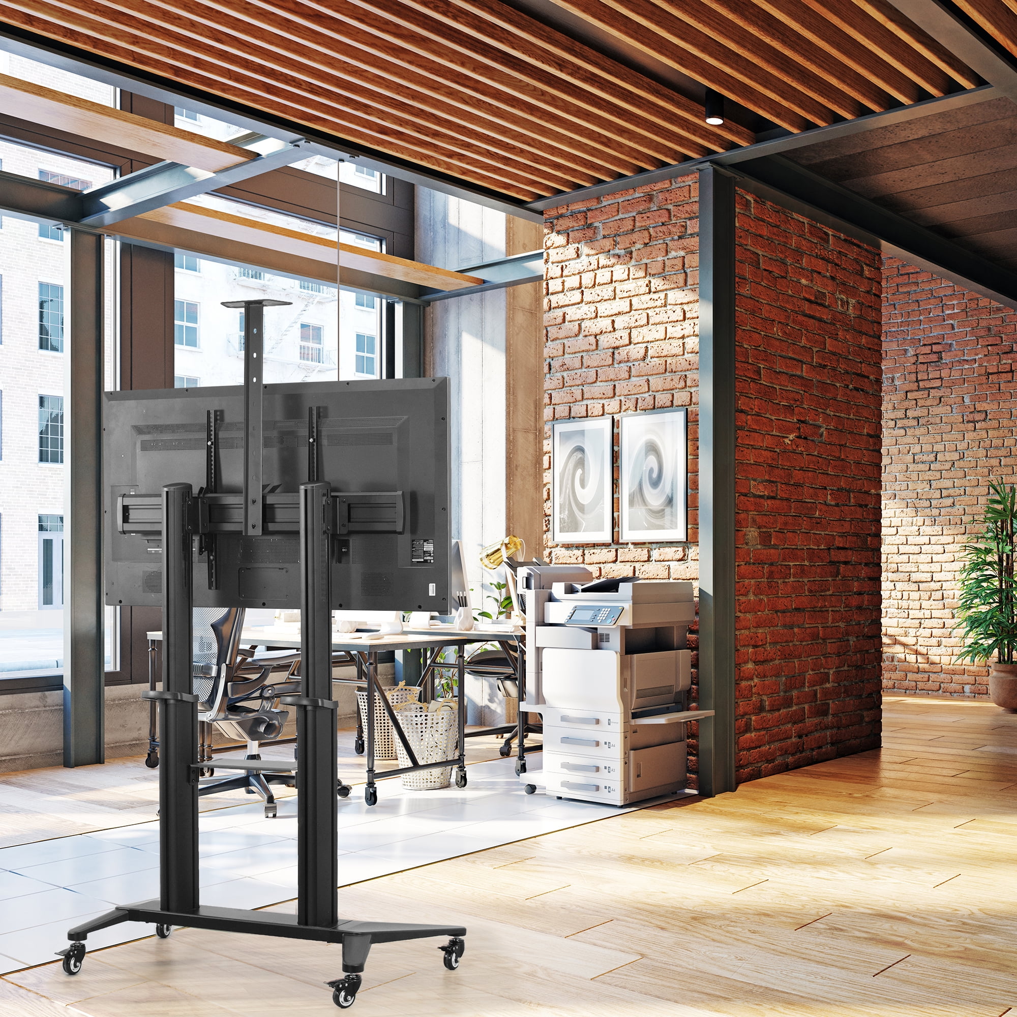 VIVO Aluminum Ultra Heavy Duty 32" to 120" TV Cart, Mobile Large Screen TV Stand