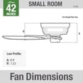 thumbnail image 4 of Ventilador de Techo Hunter Low Profile IV 107 cm 5 Aspas Blanco, 4 of 8