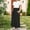Black, variant on Girl's Short Sleeve Dresses Trendy Casual Color Block T-Shirts Pleated Long Maxi Dress with Pockets 4-14 Years