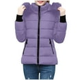 thumbnail image 6 of Olyvenn Women's Winter Coats Zip Up Quilted Puffer Coat Casual Slim Fit Jacket Thicken Warm Fashion Outwear with Faux Fur Hood Purple XL, 6 of 6