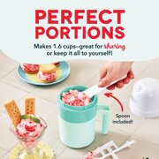 Dash My Pint Ice Cream Maker Machine: Multi-Purpose Soft Serve Ice Cream Machine for Homemade Gelato, Sorbet, Frozen Yogurt, Includes Mixing Spoon, Easy to Clean and Store, Aqua