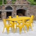 thumbnail image 2 of Bowery Hill 7 Piece Metal Dining Set in Yellow, 2 of 4