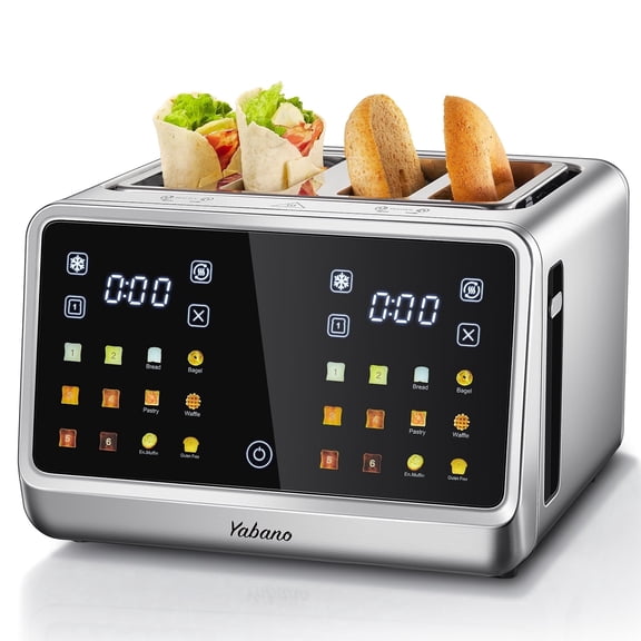 4 Slice Toaster, Touchscreen & Dual Independent Control Panel