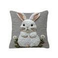 thumbnail image 2 of Cute White Rabbit Printed Decorative Pillow Cover with Insert, Soft Plush Lumbar Throw Pillows for Sofa Couch Bed Living Room Bedroom Office Nap, Accent Cushion Home Decor, 2 of 6