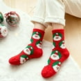 thumbnail image 2 of Cozy Warm Fuzzy Slipper Socks, Cute Holiday Christmas Tree/Santa /Reindeer Socks, Stretchy Socks for Male/Female(C), 2 of 6