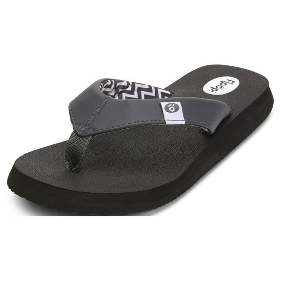 Floopi Classic Summer Flip Flop Thong Sandals for Women Comfort Strap and Yoga Mat Padding Insoles for Support Printed Soft Jersey Lining Non Slip Soles