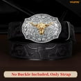 thumbnail image 5 of WHIPPY Western Leather Belt Strap for Women Men without Buckle Cowgirl Cowboy Engraved Embossed Belt Strap, 5 of 8