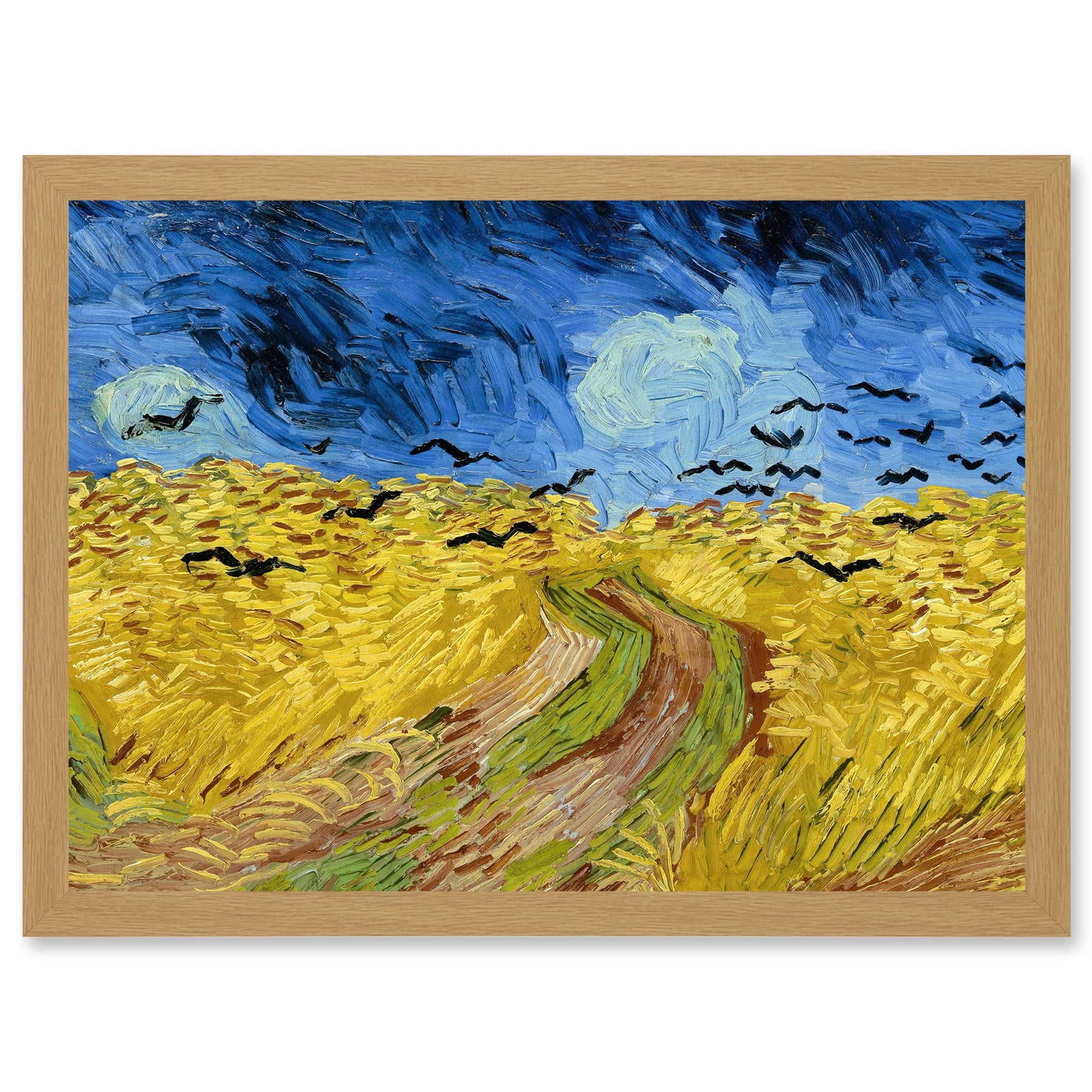 Van Gogh Wheatfield With Crows Painting Artwork Framed Wall Art Print ...