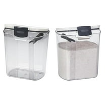 International Prepworks ProKeeper 2- Piece Kitchen Clear Food Baker's Kitchen Storage Organization Canister Set (Flour 4-Quart)