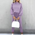 thumbnail image 2 of LEKODE Yoga Sets for Women Womens Winter Sets Long Sweatshirts for Women Womens Long Sleeve Tops Jogging Sets for Women's Long Sleeve Tops for Women Purple L, 2 of 9