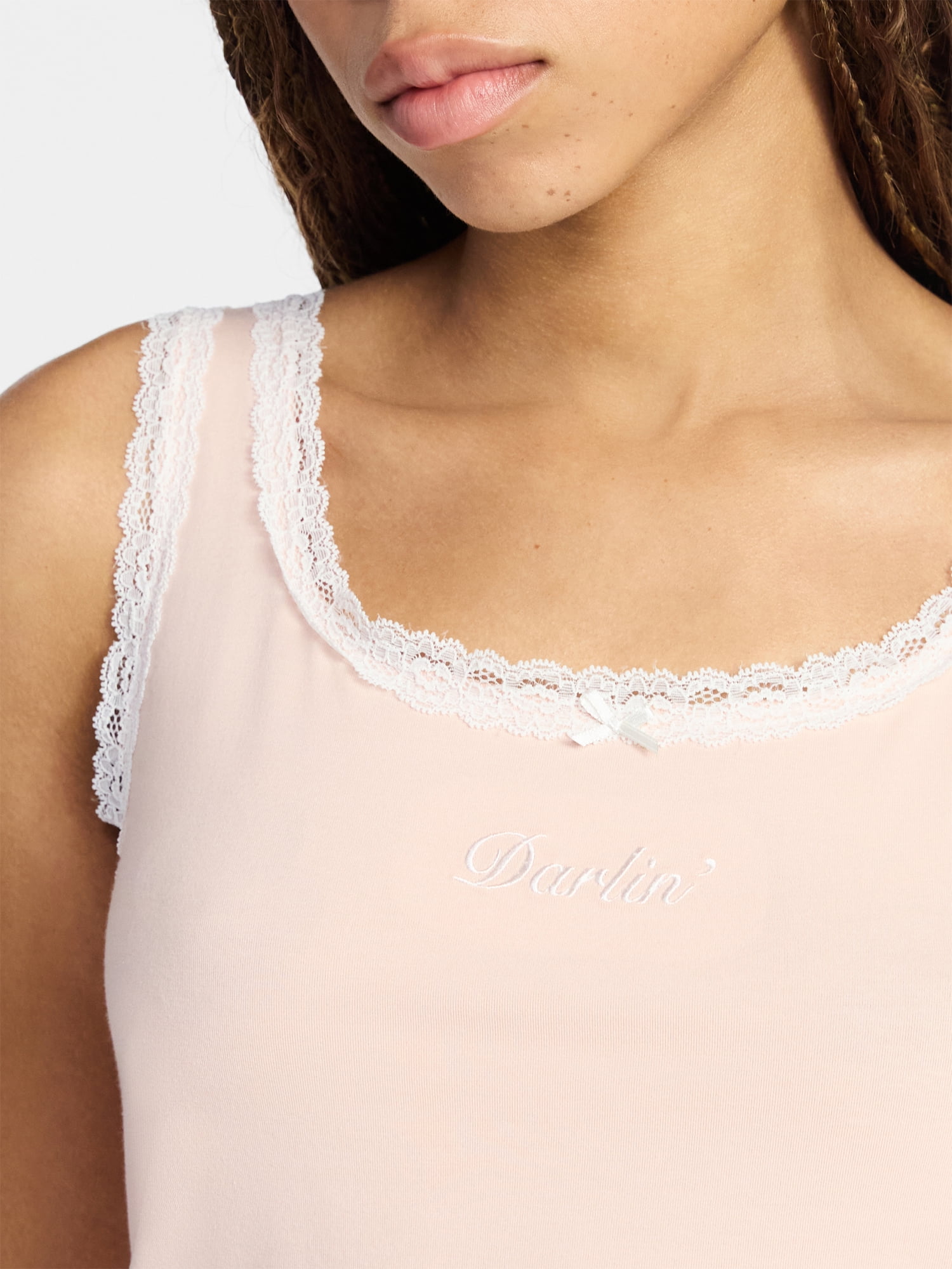 No Boundaries Lace Tank Top and Capri Pants Sleep Set, 2-Piece, Women's XXS-3X
