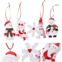 HOOWIFFY Christmas Tree Hanging Ornaments, Assorted Color Soft Clay Decorations, 4 Pieces Holiday Home Decor