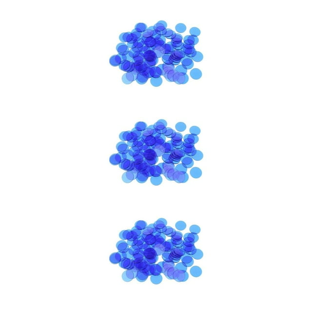 Ruiboury Professional Transparent Color Counters Bingo Game Plastic Marker Set Blue 1.5x1.5cm 3Set