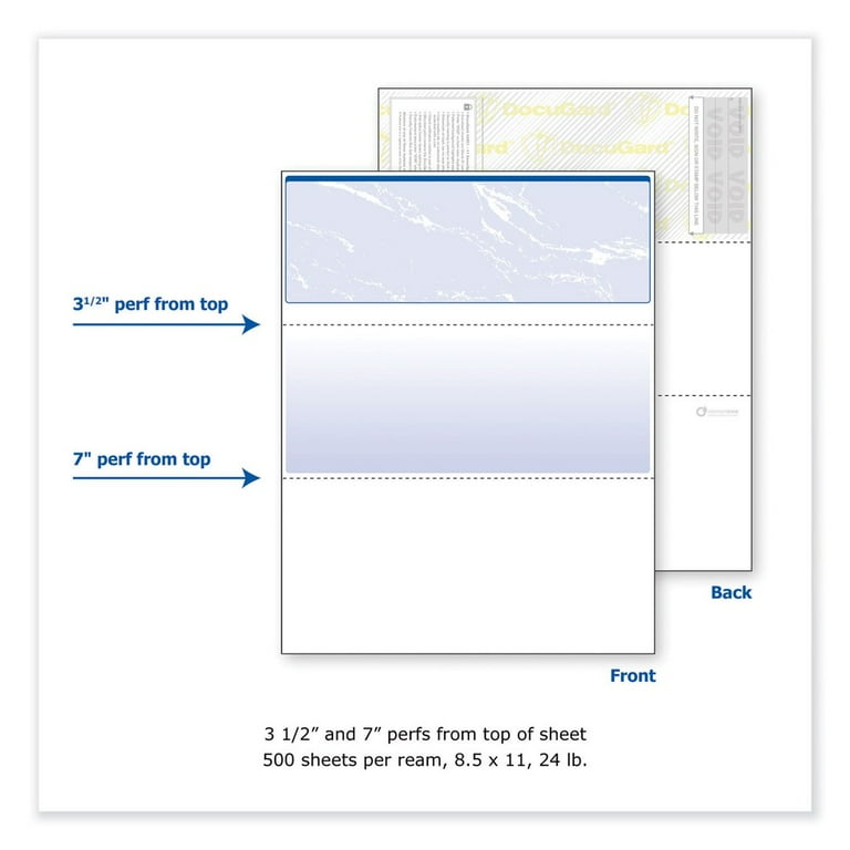 Security Business Checks, 11 Features, 8.5 x 11, Blue Marble Top, 500/Ream Security Business Checks, 11 Features, 8.5 x 11, Blue Marble Top, 500/Ream