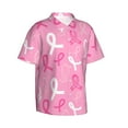 thumbnail image 2 of Balery Breast Cancer Awareness (3) Print Men's Hawaiian Shirts Short Sleeve Beach Shirt Relaxed Fit Vacation Button Down Shirts-Large, 2 of 9