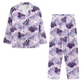 thumbnail image 2 of Xixirimido Halloween Bats Stars Purple Print Mens Ultra Soft Pajama Set, Stretch Long Sleeve Lounge Pjs Button-Down Lightweight & Cozy Sleepwear with Pockets, 4X-Large, 2 of 4