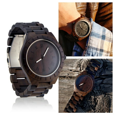 Men's Unique Luxury Wristwatch Casual Wooden Quartz Watches Fashion Natural Wood Watch - Dark (Best Mens Luxury Watches Under 1000)