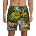 thumbnail image 2 of Picia Vintage Wooden Bucket pattern Mens Swim Trunks with Compression Liner Stretch Beach Shorts Quick Dry with Zipper Pockets No-Chafing Board Shorts-Medium, 2 of 9