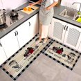 thumbnail image 2 of Farmhouse Kitchen Rugs Set of 2, Farm Rooster Cow Kitchen Mat Washable Non-Slip Floor Mat, Home Kitchen Decor Indoor Carpet 17"x47"+17"x30", 2 of 6