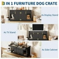 thumbnail image 7 of 71" Dog Crate TV Stand for 2 Large Dogs, Extra Large Double Dog Kennel Furniture with 2 Drawers and 2 Lockable Sliding Doors, Wooden Furniture Dogs Crate for Indoor Home Living Room, Black, 7 of 7