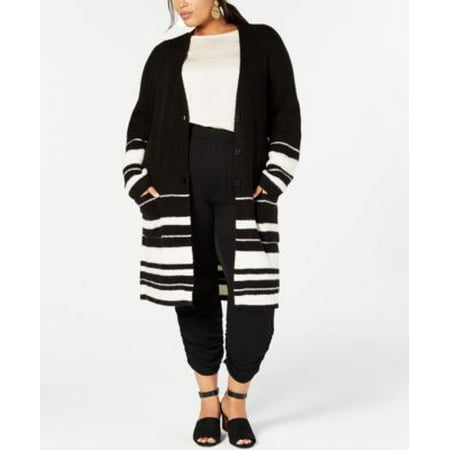 Style & Co. Womens Plus Wool Blend Long Cardigan Sweater