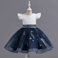 thumbnail image 2 of REORIAFEE Princess Dresses for Girls Sleeveless Embroidery Mesh Dress Gauze Dress Princess Dress Navy 7-8 Years, 2 of 9
