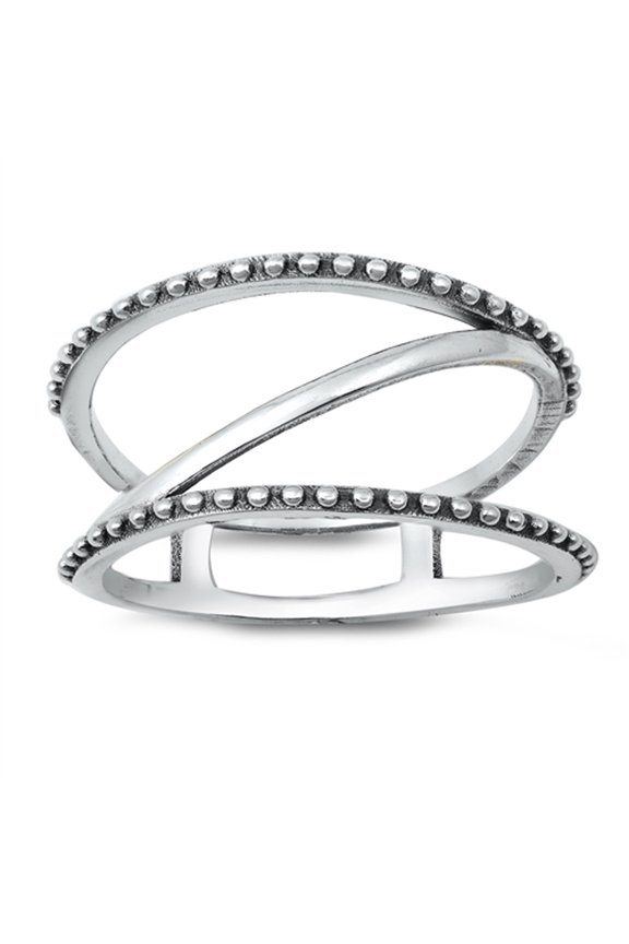 Bali Cage Modern Oxidized Ring .925 Sterling Silver Band Jewelry Female Male Unisex Size 8