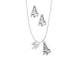 thumbnail image 2 of Delight Jewelry Silvertone Cat with Yarn Silver tone Zig Zag Christmas Tree Charm Necklace and Stud Earrings, 2 of 4