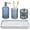 Blue + White Marble Pattern Tray, variant on Bathroom Accessories Set,4 Pcs Amber Glass Bathroom Accessories Sets Complete with Lotion Soap Dispenser,Toothbrush Holder,Qtip Holder Dispenser and Vanity Tray,Bathroom Countertop Vanity Organizer