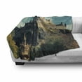thumbnail image 2 of Edinburgh Soft Flannel Fleece Throw Blanket, European Landmark Photo with Famous Castle on Rock Cliffs with Fountain UK, Cozy Plush for Indoor and Outdoor Use, 50" x 70", Multicolor, by Ambesonne, 2 of 5