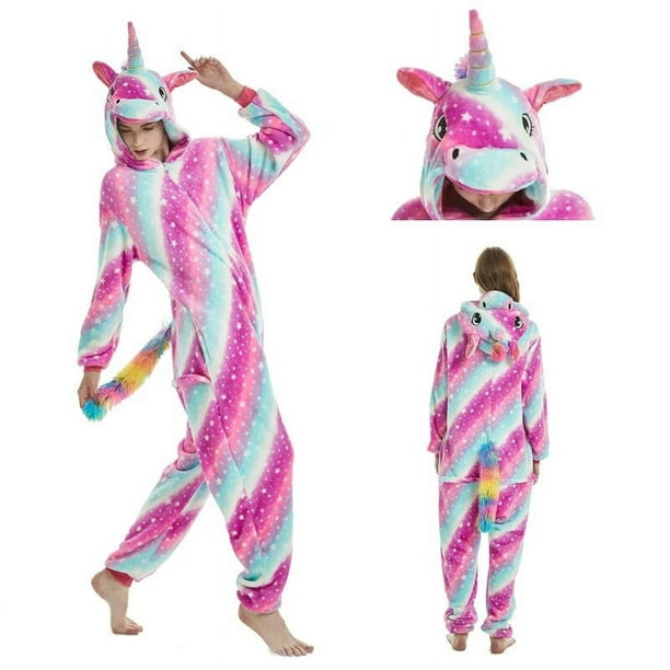 Pijamas de unicornio para mujer y adultos ropa de dormir calida disfraces de Anime mono de dibujos animados Unisex Stitch Kigurumi invierno