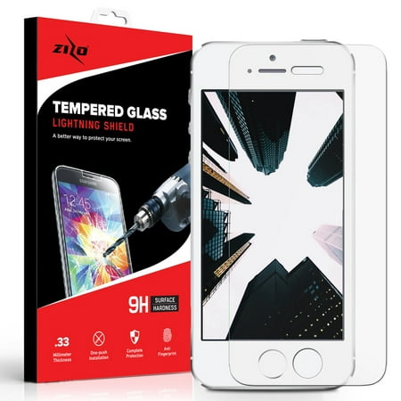 Zizo Glass Compatible with iPhone 5 / iPhone 5s / iPhone SE Tempered Glass Screen Protector Anti Scratch 9H Hardness 0.33mm