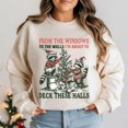 thumbnail image 3 of Funny Raccoon Deck These Halls Sweatshirt | Christmas Holiday Graphic Pullover, 3 of 6