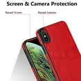 thumbnail image 6 of Wallet Case Designed for iPhone XS Max, Classic Slim 2 Credit Card Holders Lychee Texture Synthetic PU Leather Anti-shock Lightweight Phone Case Cover for iPhone XS Max, Red, 6 of 6