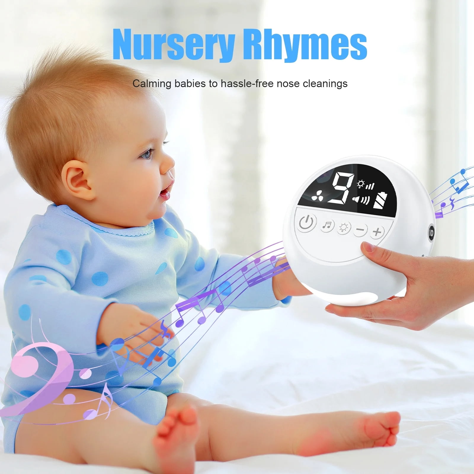 Banome Nasal Aspirator for Baby, Effective Nose Sucker for Quick Relief Ideal Nasal Suction for Babies and Toddlers 3 Silicone Tips Adjustable Suction Level and Light Function