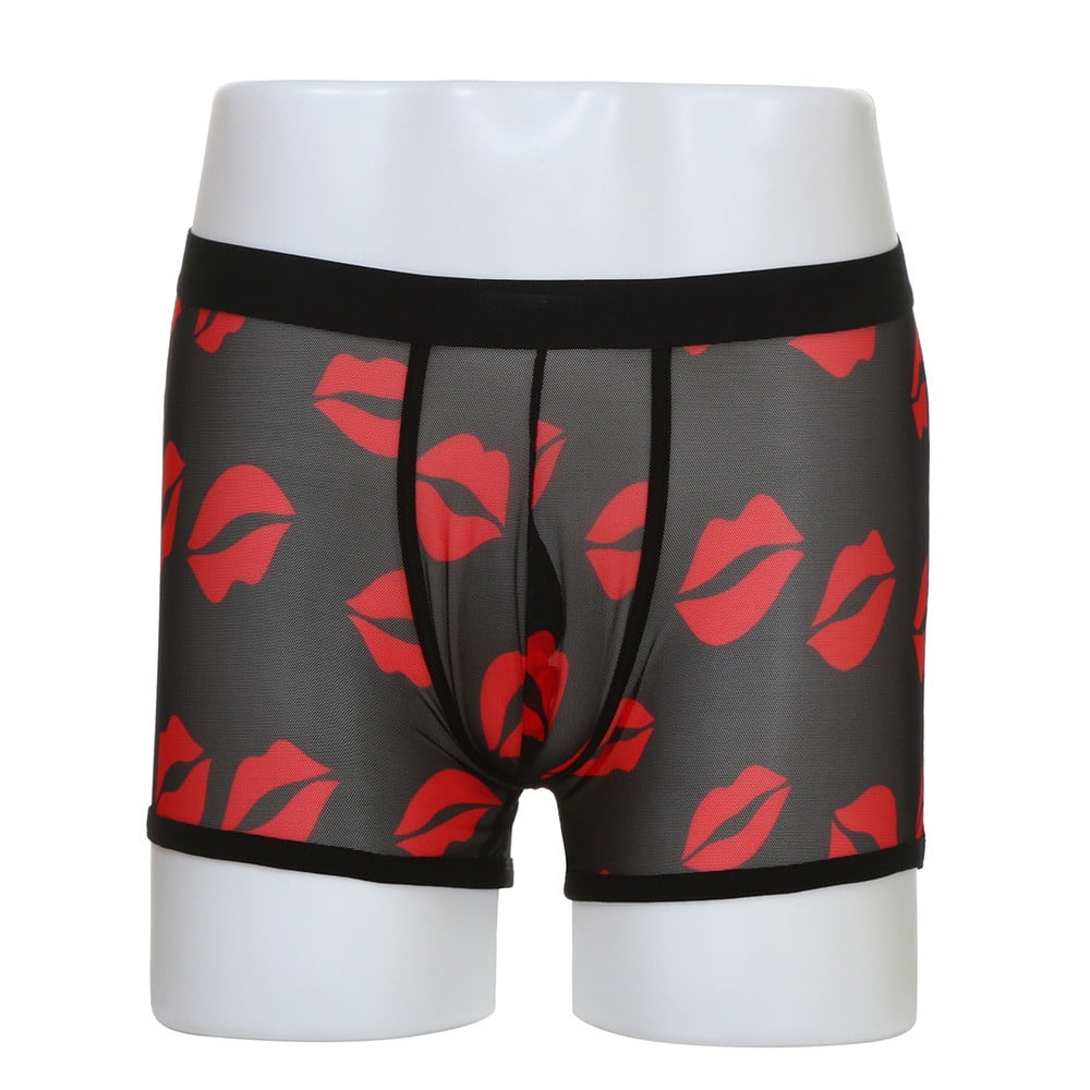 Men/Women Oil Shiny Underwear Glossy Shorts See Through Boxer Briefs Underpants