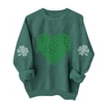 thumbnail image 2 of ClodeEU Womens Saint Patrick‘s Day Crewneck Sweatshirt, Long Sleeve Casual Pullover Green 12,Womens Plus M, 2 of 6