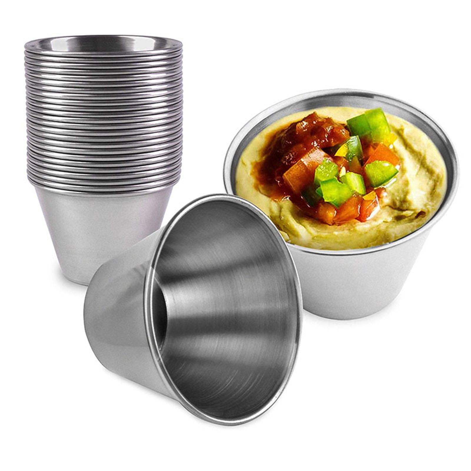 12 Pack Mini Ramekin Cups with Silicone Lids Dipping Sauce Cups Pudding Cups