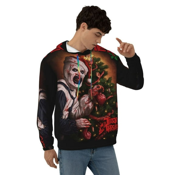 Art The Clown Hoodie Lightweight Pullover Halloween Graphic Hooded Sweatshirt for Women Men with Pocket Small