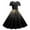 Black, variant on BLTIBY 2024 Christmas Dress for Women Vintage Winter Fall Short Sleeve Round Neck 1950s Cocktail Pleated Dresses Knee-Length Evening Party Prom Outfit with Belt White XL